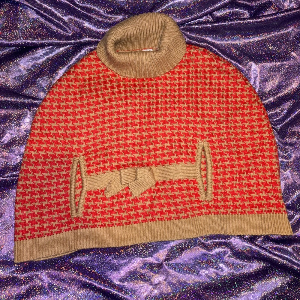 Janie & Jack Houndstooth Cape Turtle Neck